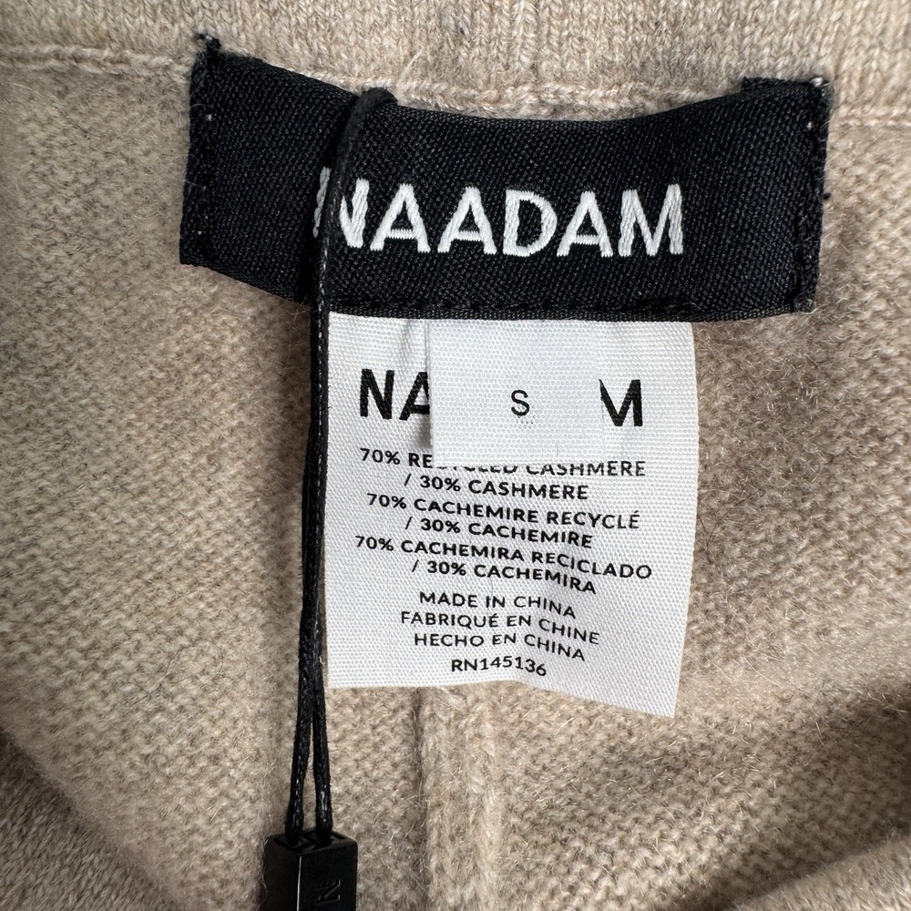 NEW NAADAM Recycled Cashmere Jogger Women's Small Oatmeal Beige Pant $195 - Picture 3 of 13